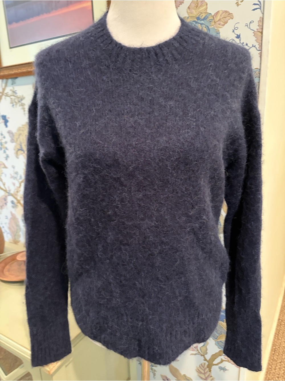 Everlane Navy Alpaca Merino Wool Crewneck Sweater